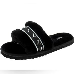 NEW PUMA Women's Fluff Remix BX Black Slippers Size 5